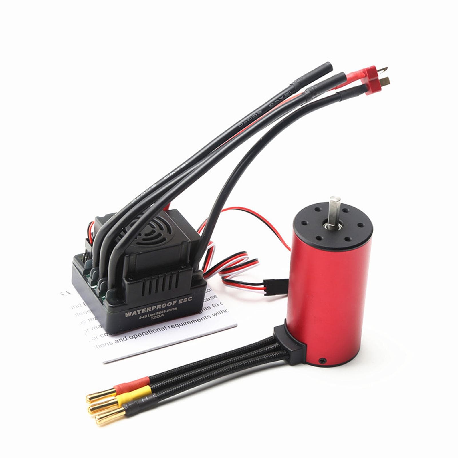 S3670 2150KV Brushless Motor Sensorless Waterproof Motor and 120A Brushless ESC T Plug Replacement 2650KV-T plug