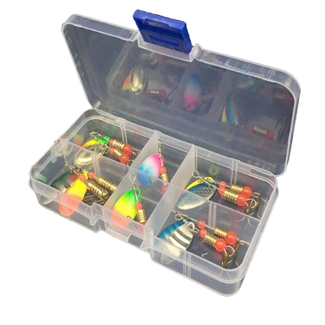 31Pcs/11Pcs Fishing Lures Baits Metal Fish Hooks Rotating Sequins Tackle Kit Box 11pcs