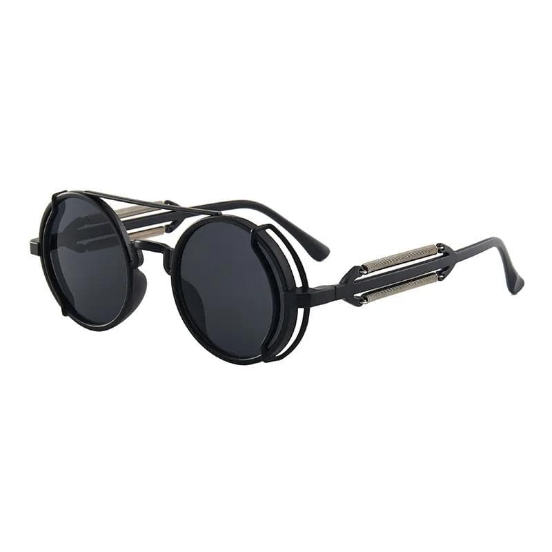 Classic Gothic Steampunk Sunglasses Luxury Designer High Quality Retro Round PC Frame for Men and Women As shown
