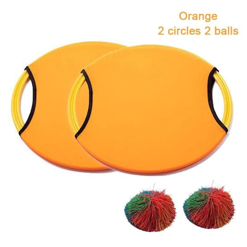 Bouncing Circle Throwing and Catching Ball Games Kids Sensory Training Toys Parent-child Interaction Outdoor Summer Fun Sports orange