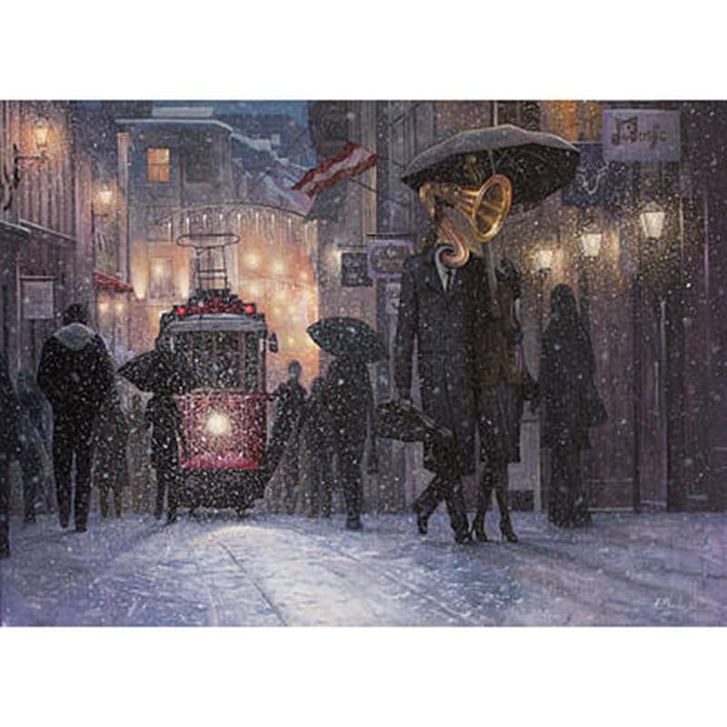5D Diamond Embroidered Street People Portrait Diamond Painting Complete Home Decoration 20X30CM