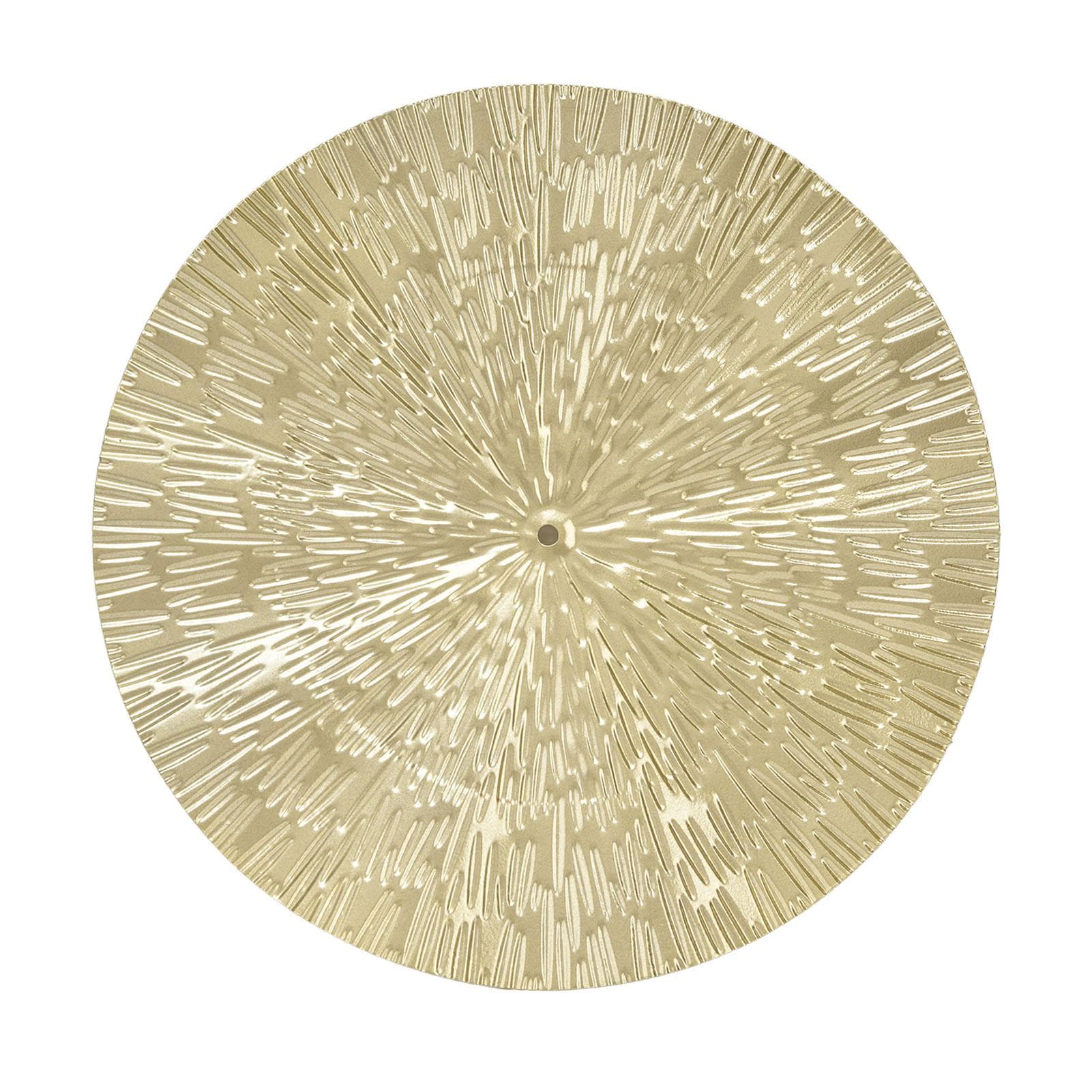 Round Wall Art Decor Elegant Style Iron Material 24.5cm/9.6in Delicate Texture Appearance Golden