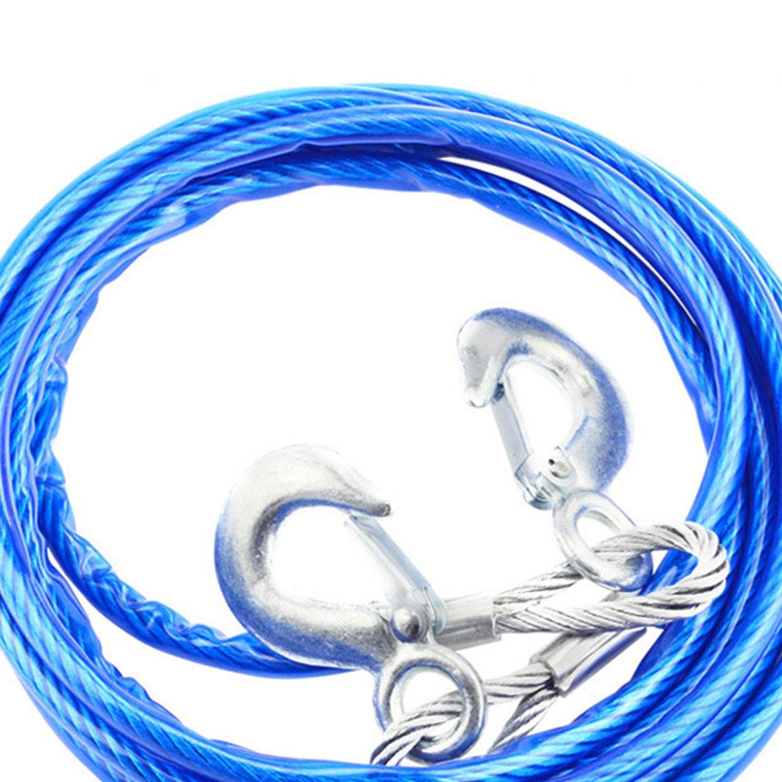 Winch Rope Steel Wire Rubber Thicken Towing Rope Wear Resistant Replacement for SUV Truck ATV UTV