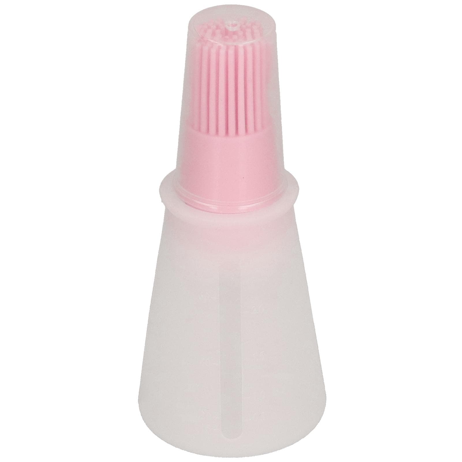Oil Bottle Brush Silicone Multifunctional Sauce Barbecue Oil Brush with Transparent Bottle Cap pink
