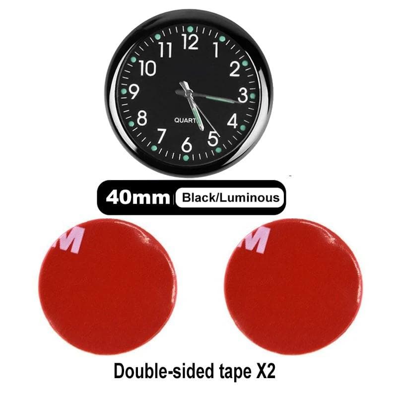 Luxury Car Dashboard Clock - Premium Mini Quartz Clock for Car Interior, Modern Design Automotive Decor Accessories white