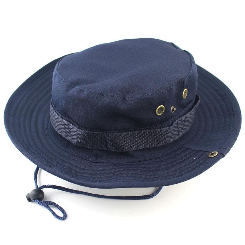 Solid Color Summer Outdoor Fishing Hiking Bucket Hat For Men Women Sports Travel Sunscreen Panama Caps Unisex Soft Fordable Cap 58-60cm navy blue