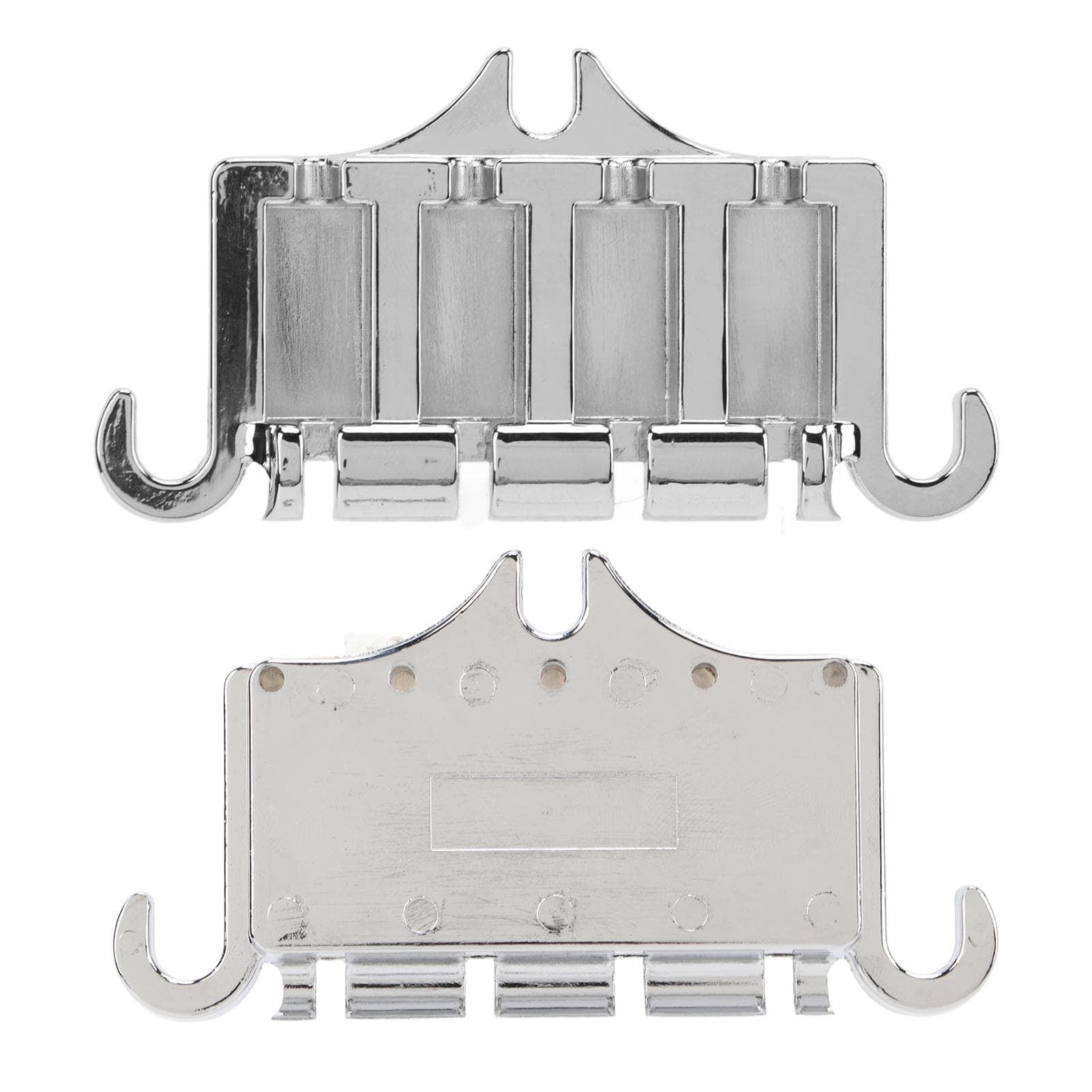 Electric Bass Bridge 4 String Metal Bridge Tailpieces Guitar Replacement Parts with ScrewsBlack silver