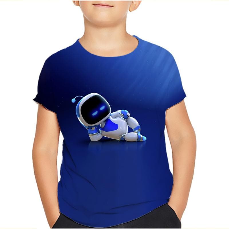 Game Astro Bot 3D Printed Kids T Shirt Children Clothing Harajuku Cartoon Tees Casual Fun Top Clothing Girls Boys Tshirt 2024 110 white