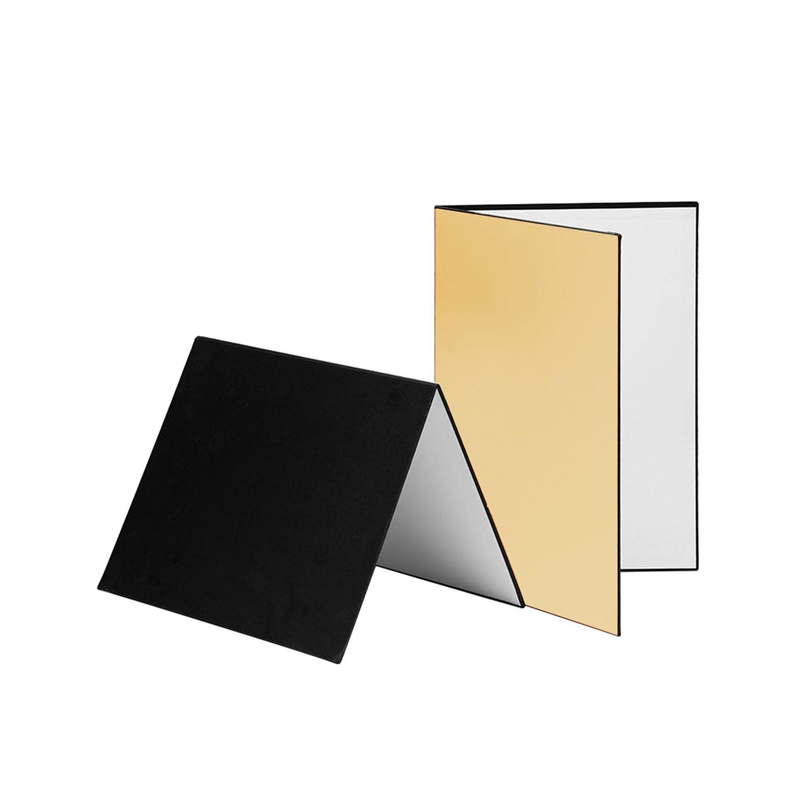 3-in-1 Photography Cardboard Paperboard Folding Photography Reflector Diffuser Board (Black + White A4 gold