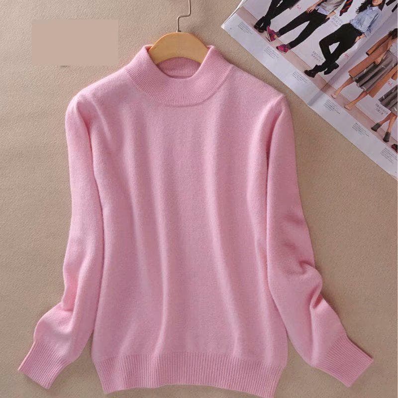 CANVAUS Women Sweaters Pullovers Sweater Women Pullovers Pull Femme Half Turtleneck S-3XL 3XL