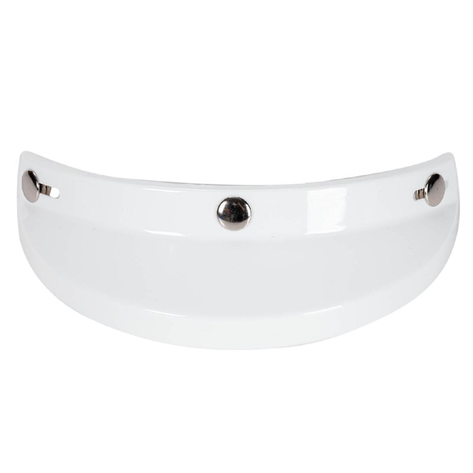 Universal Motorcycle 3 Snap-Button Visor Flip Up Down Open Face Helmet Wind Shield white