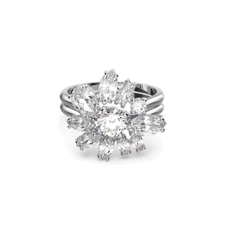 Swarovski Gema Personalized Ring Mixed Cut Flower Ring Women rings White 5644665 52