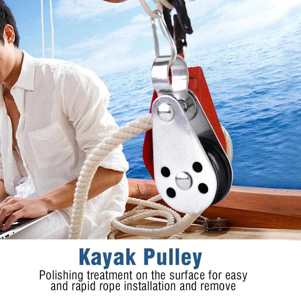 1Pc Stainless Steel Pulley Kayak Canoe Boat Anchor Trolley Kit Kayak Accessories