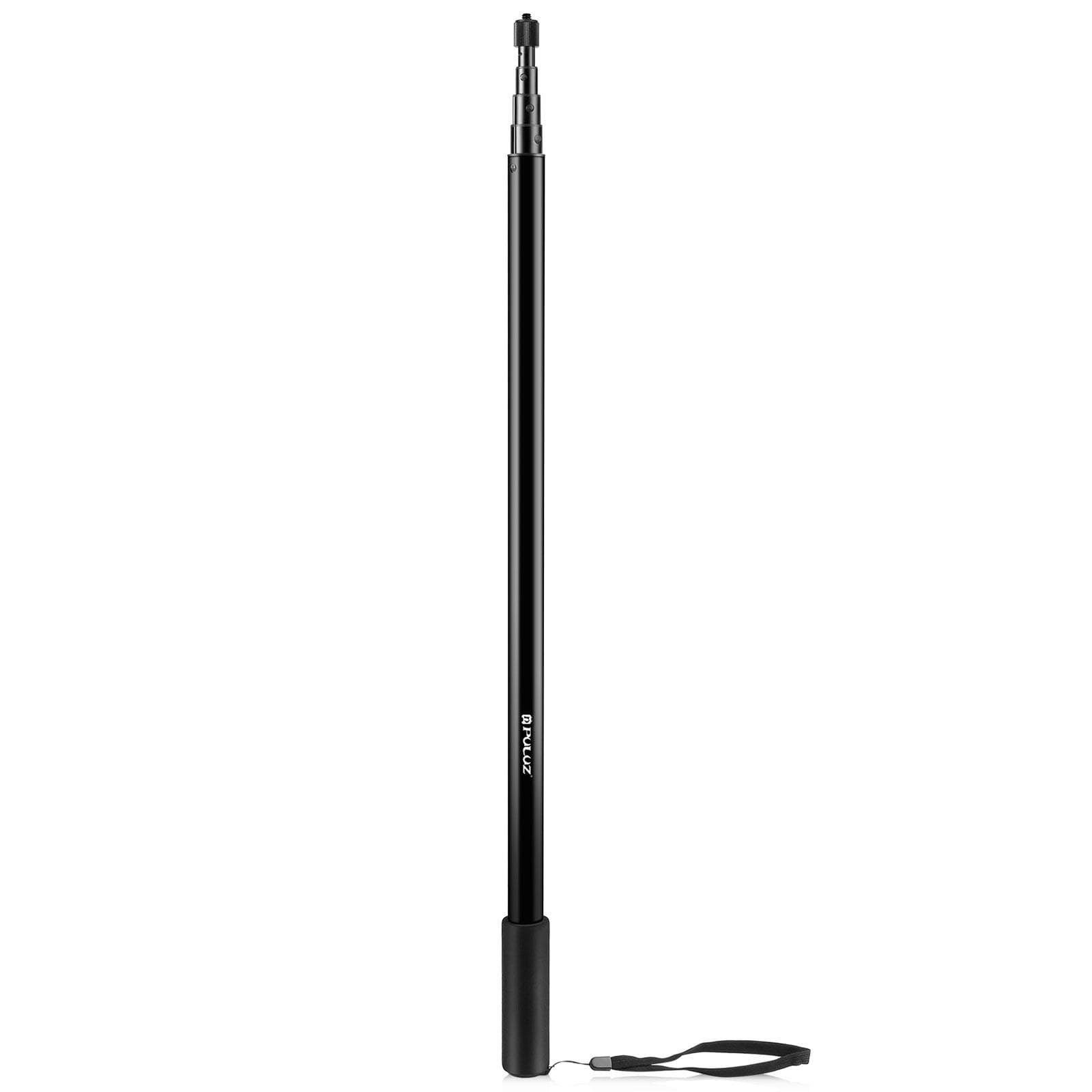 PULUZ 3 Meters/118-inch Portable Selfie Stick Telescoping Selfie Stand Aluminum Alloy 5 Sections black