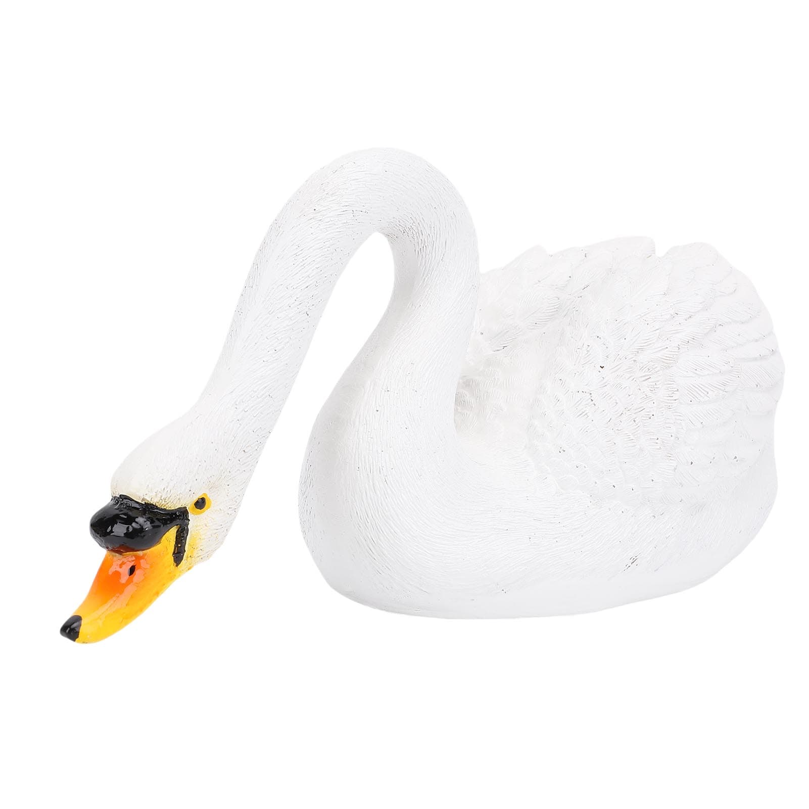 Resin Swan Figurine Floating Simulation Swan Statue for Garden Pond Realistic Garden Animal white