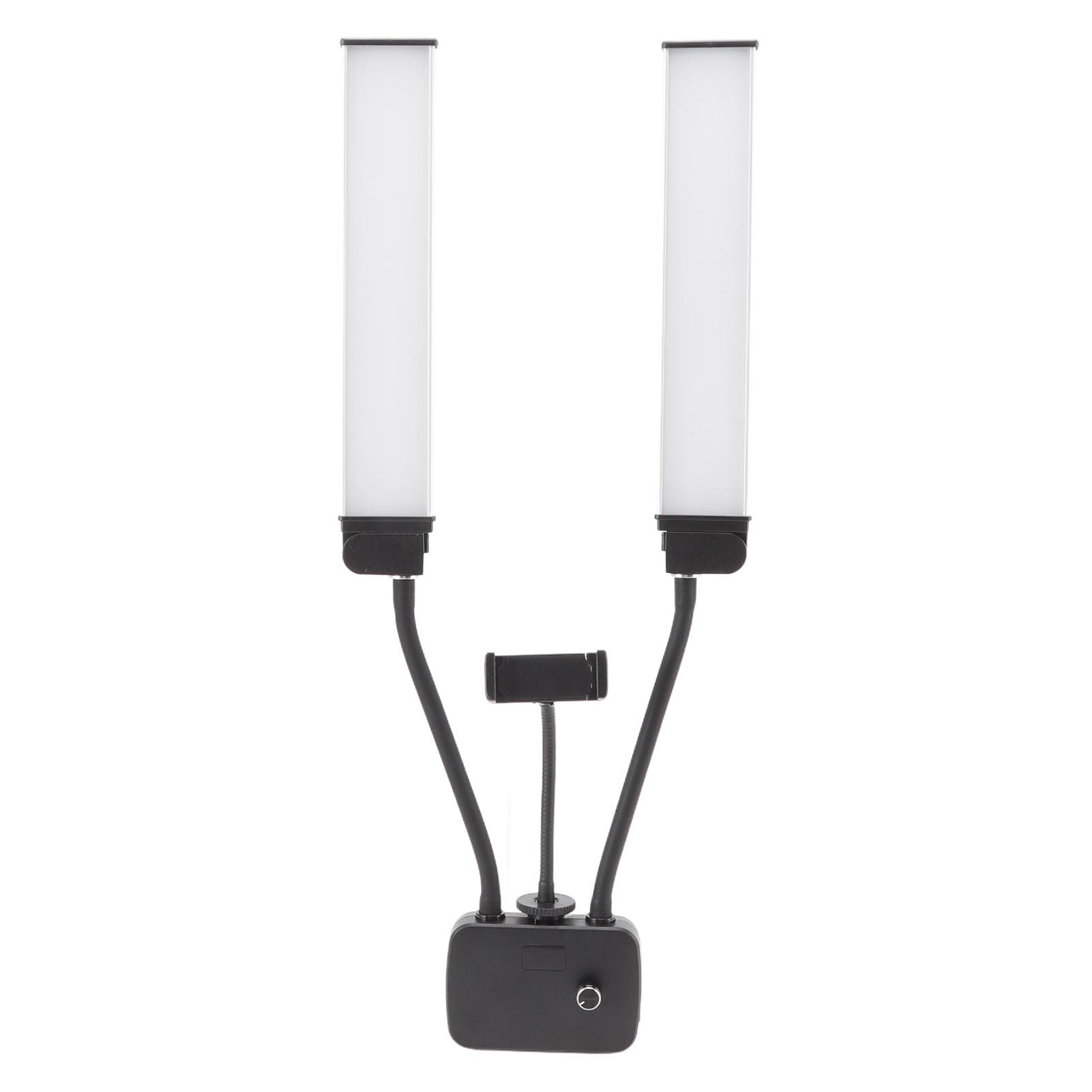LED Fill Light 3200K to 5600K Double Arms Brightness Adjustable USB with Phone Holder Video EU Plug