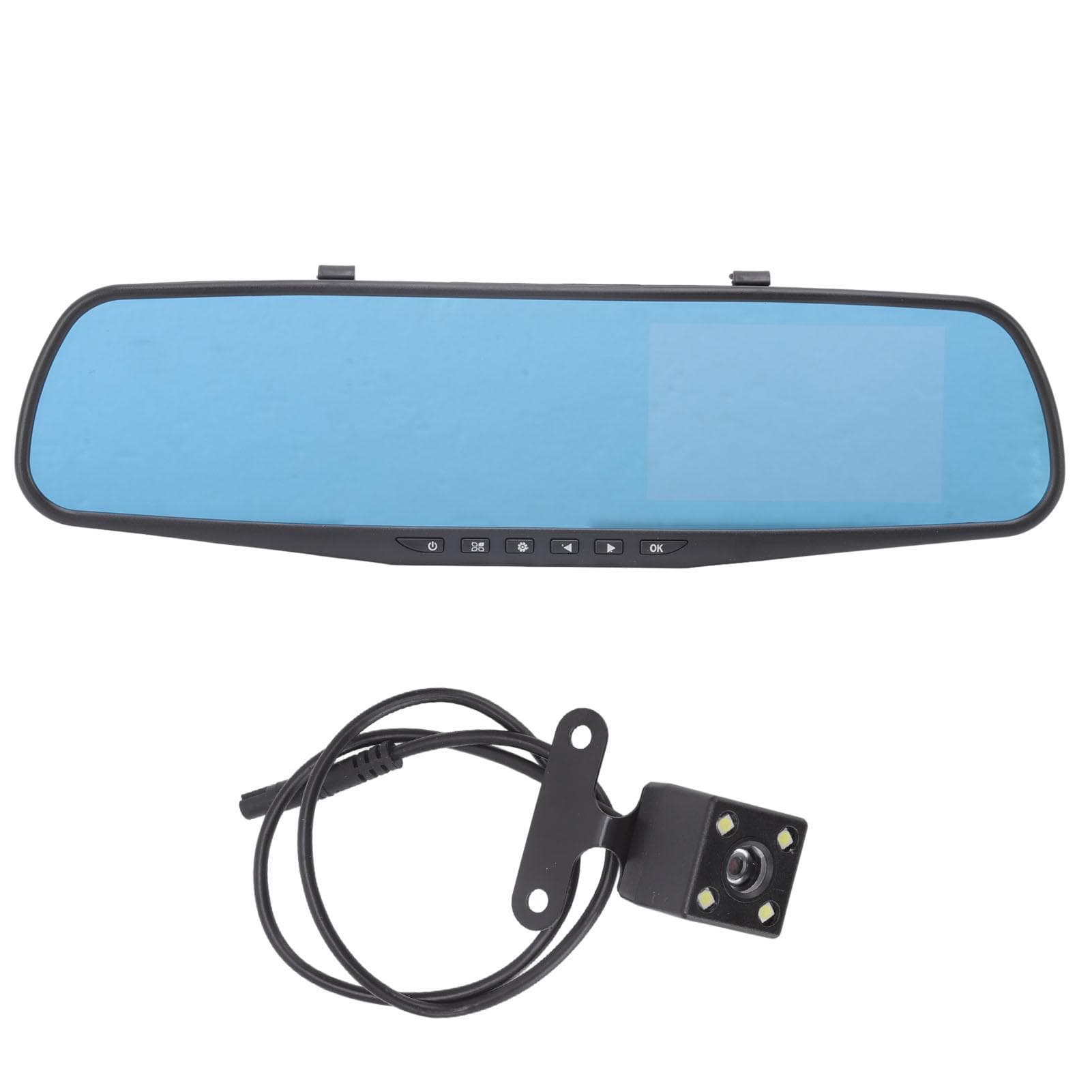Rearview Mirror Dash Cam 4.3in Screen 1080p Loop Recording Built in G Sensor Parking Monitoring for