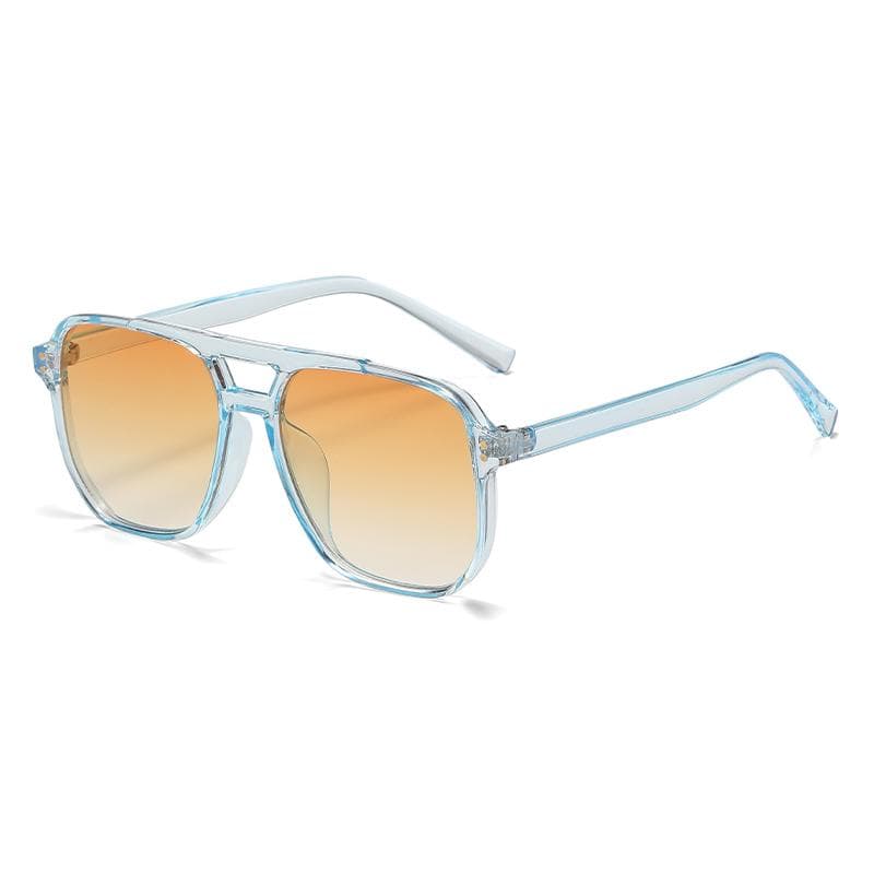 Classic Retro Oversized Pilot Sunglasses Women Vintage Double Bridge Big Oval Sun Shades Yellow Lens Unisex Eyewear pictures show