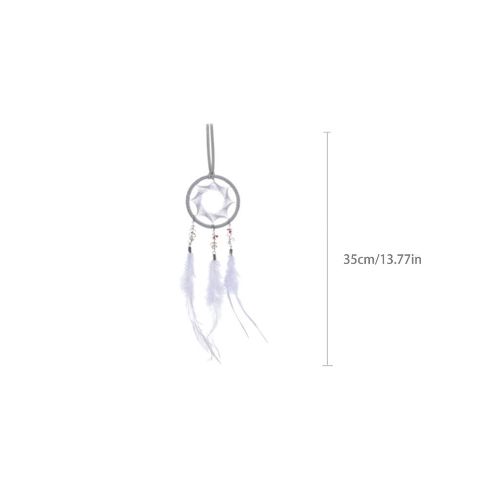 Vintage Feather Dreamcatcher Car Hanging Accessories Car Home Wedding Decoration Ornament white