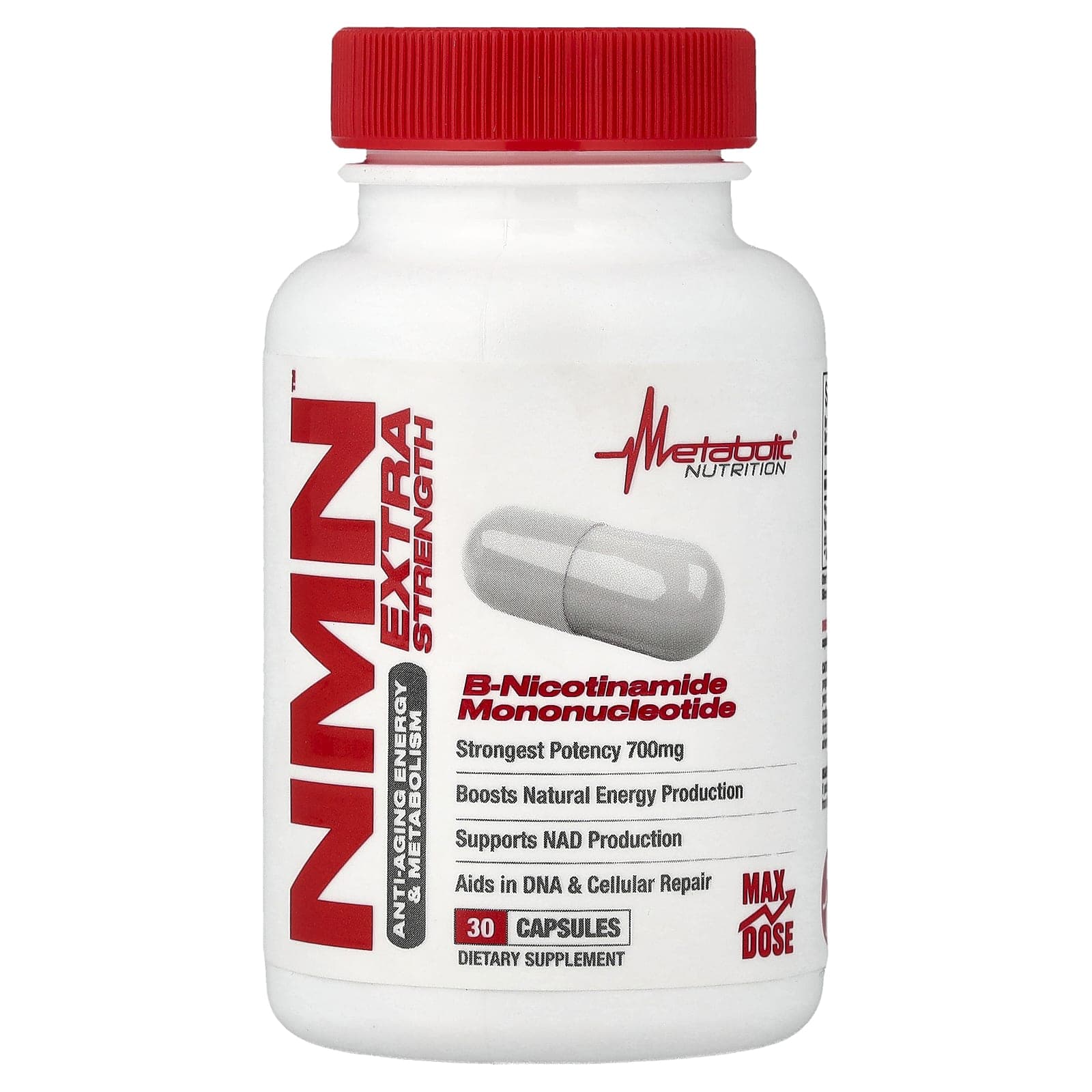 Metabolic Nutrition, NMN, 30 Capsules (350 mg per capsule)