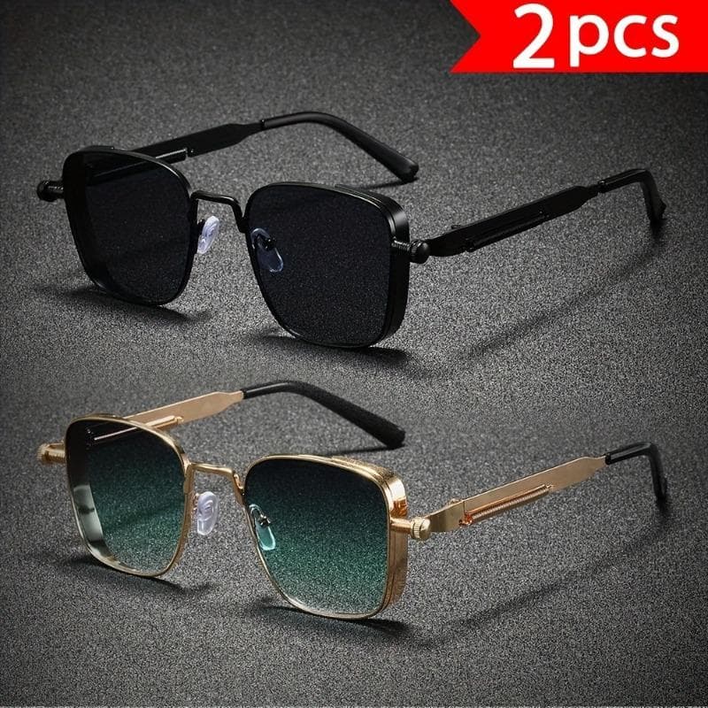 1/2 Pairs Punk Style Fashion Glasses Unisex Multi Color Classic Trendy Eyewear for Men Women