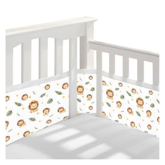 Yousheng Breathable Mesh Crib Liner with Double-Sided Straps Baby Crib Safety Mesh Barrier Easy Installation Limb Protection Crib Bumper M