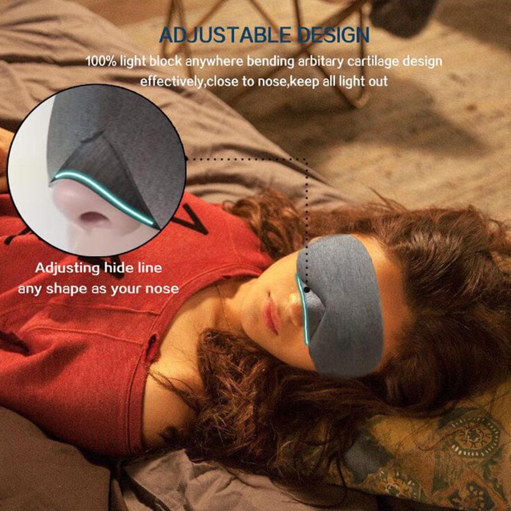 Cotton Sleeping Eye Mask Light Shielding Sleeping Eye Mask with Adjustable Strap for Night Sleeping black