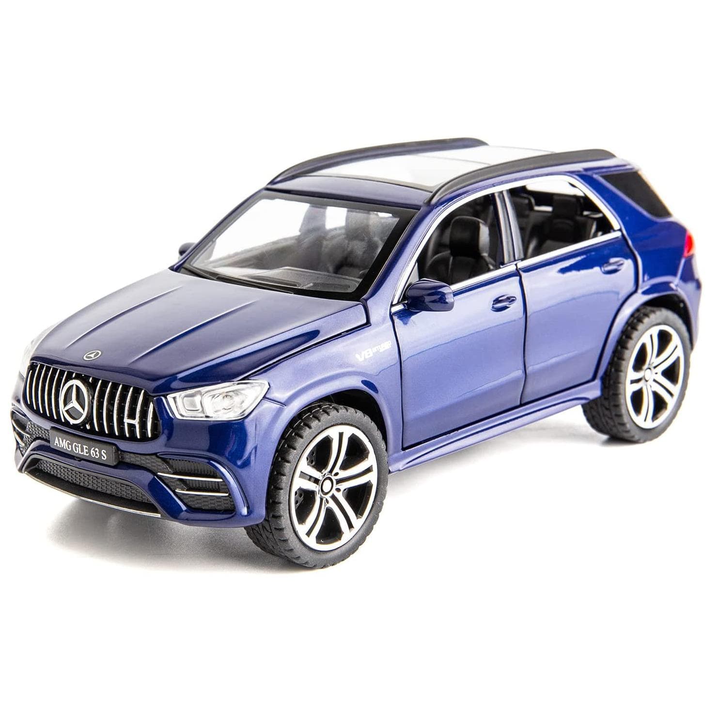 1/32 Scale Benz AMG GLE 63S SUV Toy Car,Alloy Diecast Pull Back Car Model with Light and Sound Toy Vehicles for Kids Boys 1/32-15.4x6.8x6cm blue