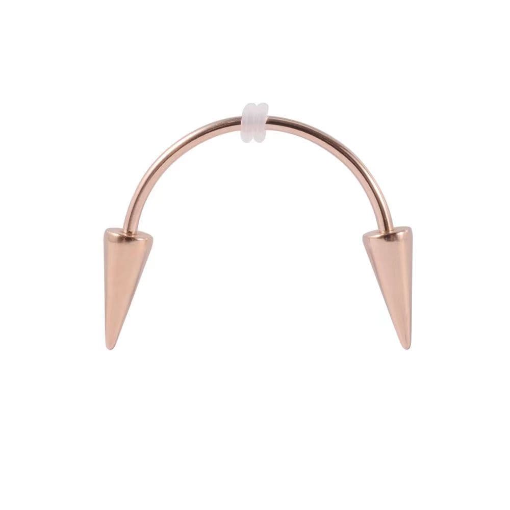 2 Pcs Smile Piercing Jewelry for Mouth,Vampire Fangs Piercing,Spike Face Piercing Jewelry,Tiger Teeth Lip Nail Halloween Jewelry rose gold