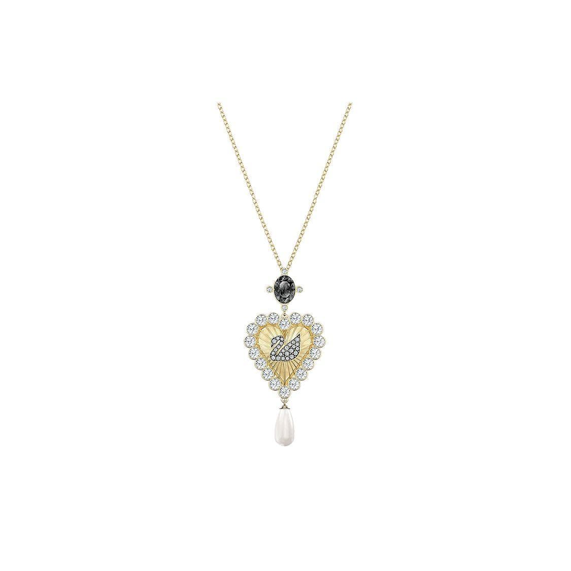 Swarovski Vintage Heart Swan Necklace Women necklace Gold 5452384 Gold