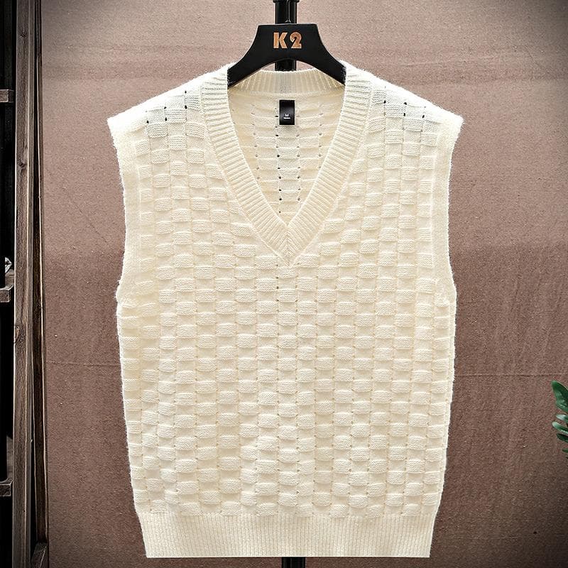 Sweater Tank Top Men's Vest Underlay V-neck Sleeveless Sweater Sweater Couple warm vest 15 different flower shapes in different colors M