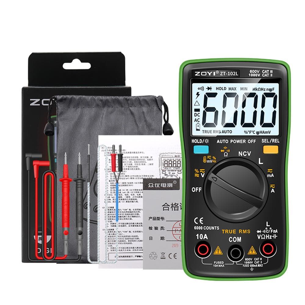 Digital Multimeter LCD Backlight Display Handheld Multimeter Professional 6000 Counts True RMS multicolour