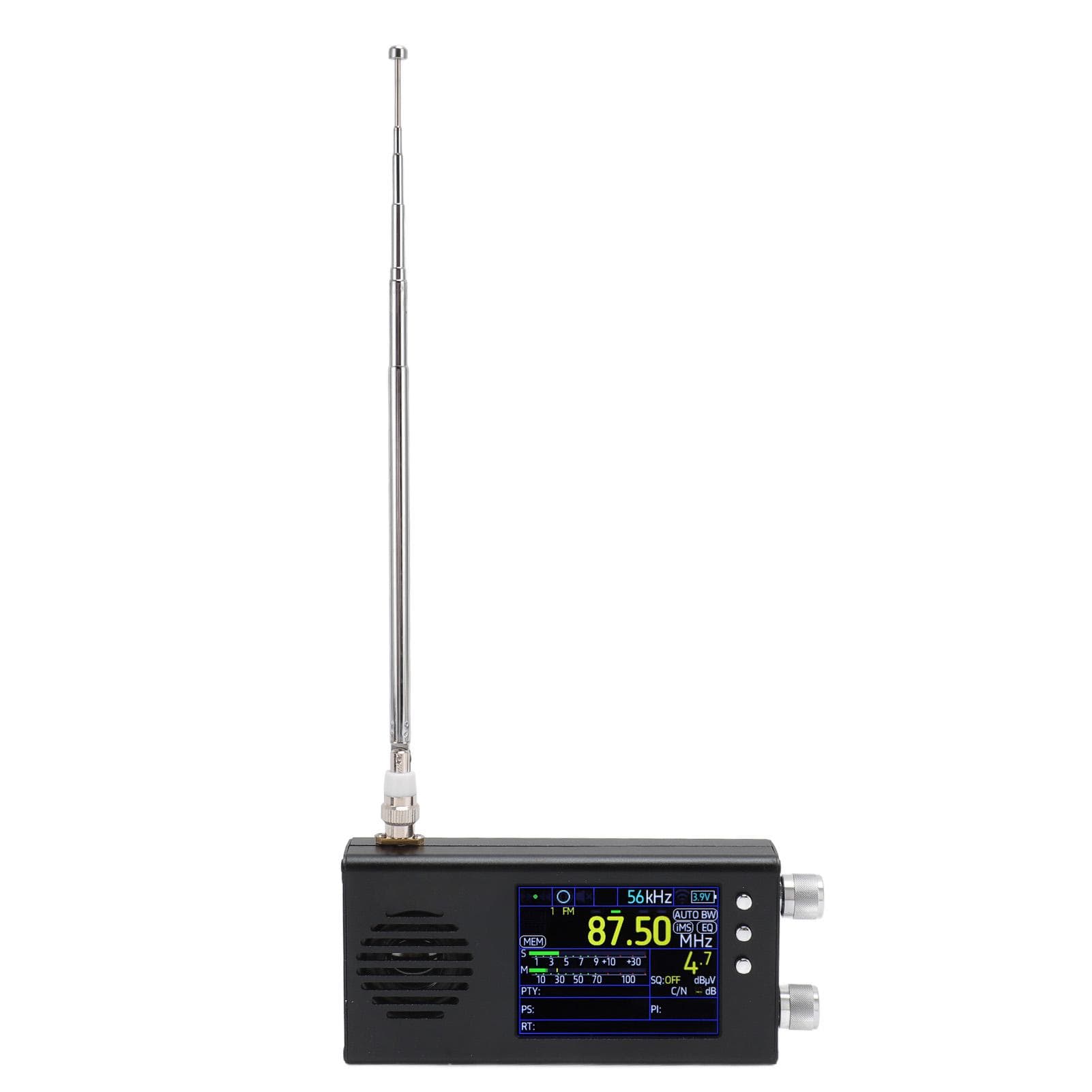 Portable SSB Shortwave Radio Receiver 3.2 Inch LCD Display Dual Stereo Speakers 5000MAH Battery AM black