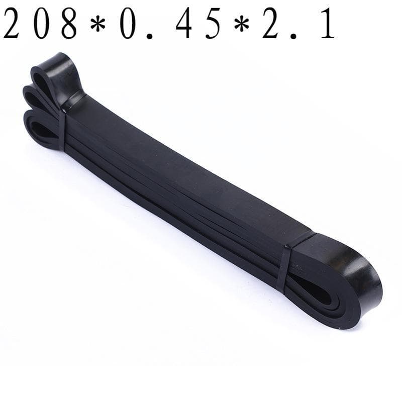 Heavy Duty Latex Resistance Band Exercise Elastic Band for Sport Strength Pull Up Assist Band Workout Pilates Fitness Equipment 208*0.45*2.1cm black