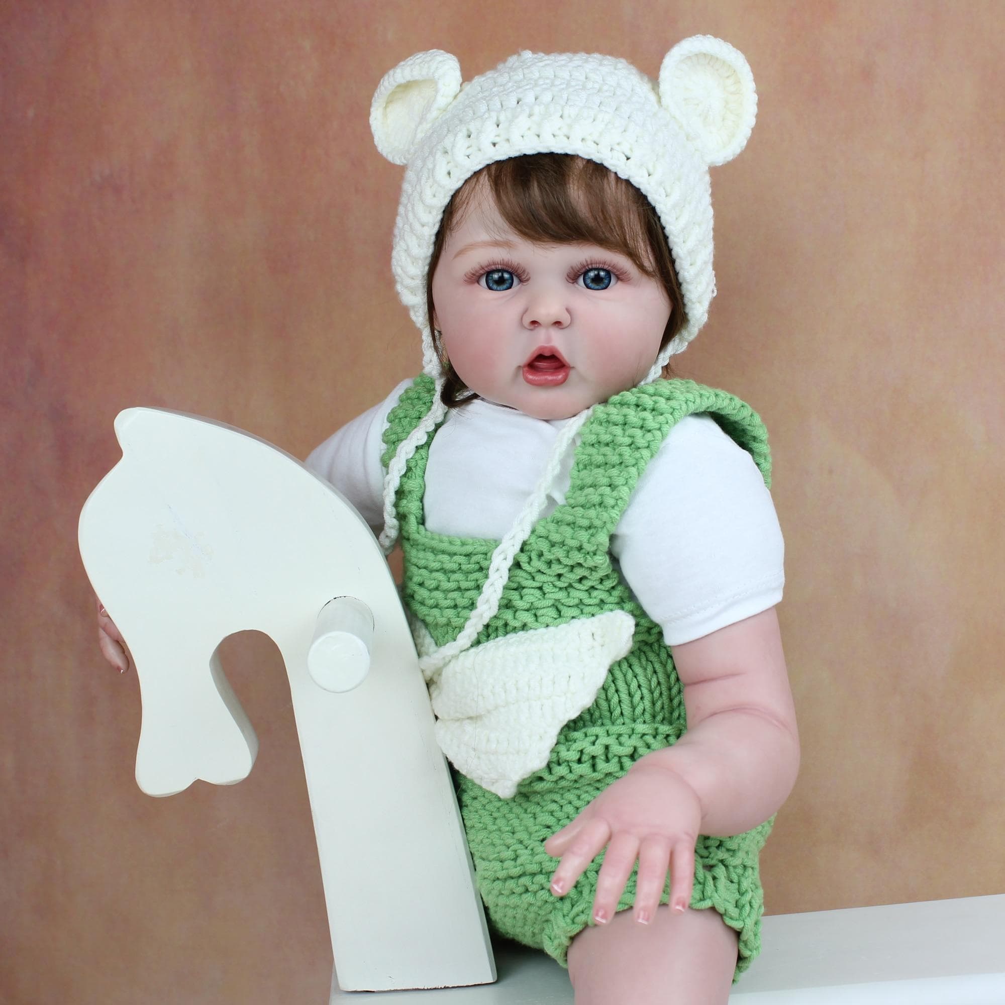 BZDOLL 3D Marbling Skin Soft Silicone Reborn Baby Visible Veins 60 CM Toddler Princess Doll Toy For Girl Realistic Dress Up Bebe 60cm 3D-paint Skin Doll
