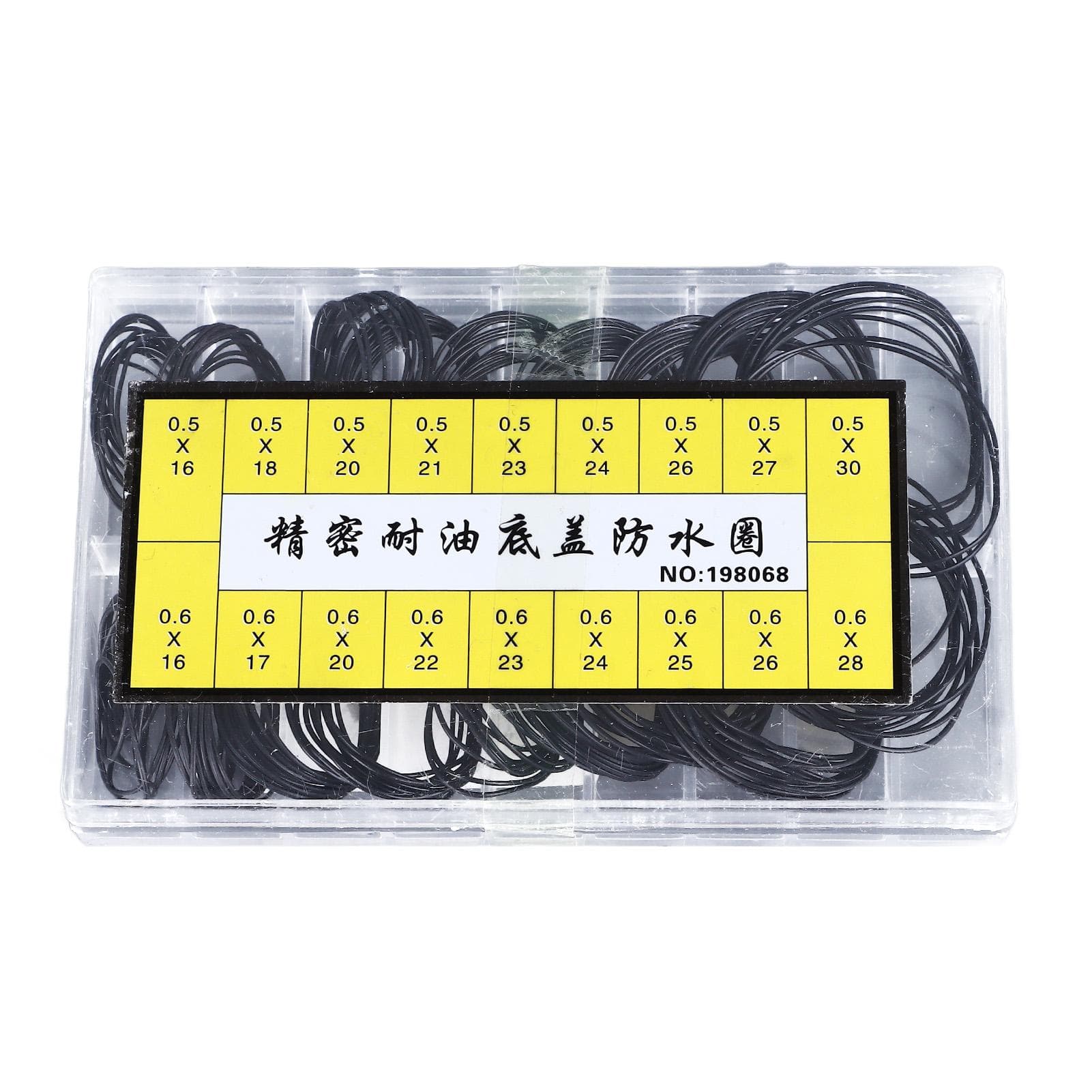 180 Pieces O Ring Watch Gasket Rubber Sealing Watch Back Cover Watch Repairing Tool 0.5mm 0.6mm