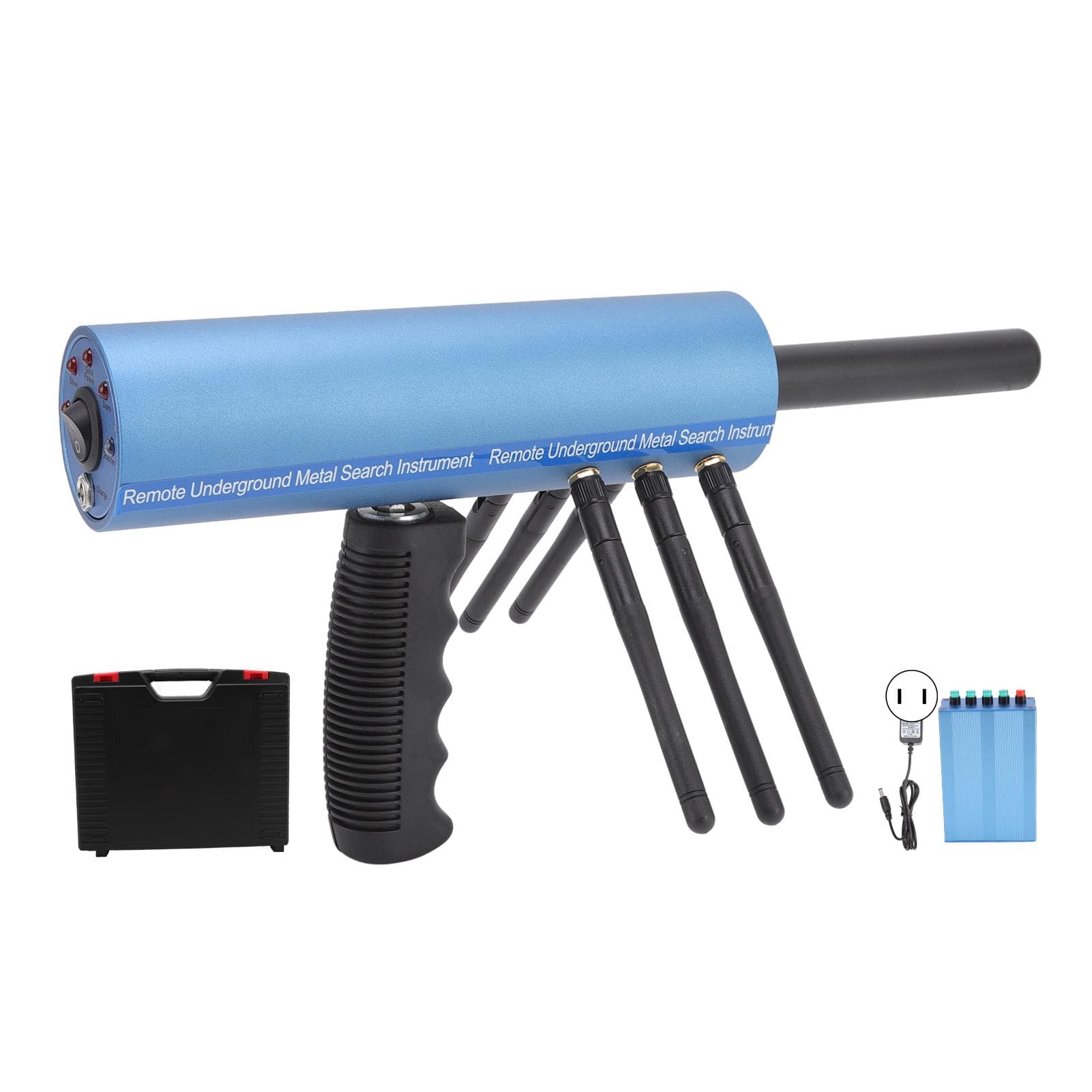 Metal Detector Aluminum Blue 20m Depth 6 Antennas Handheld Rechargeable Detector for Gold Silver
