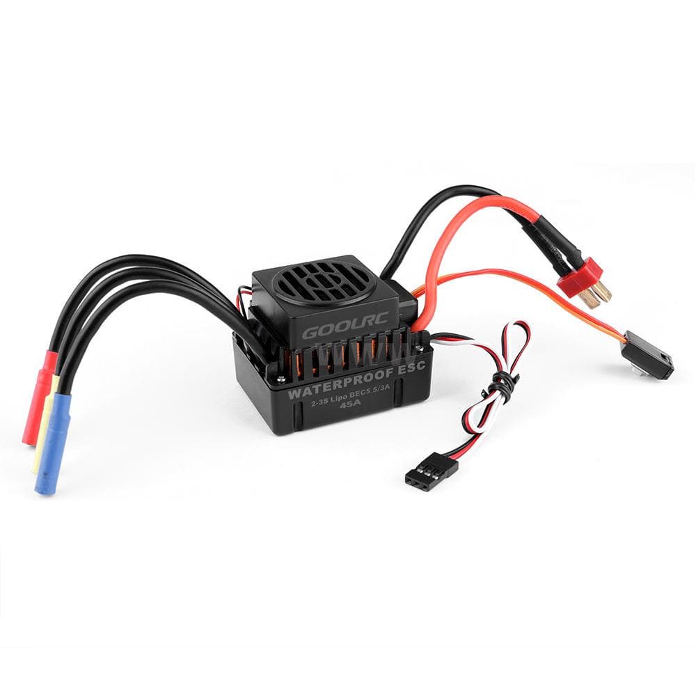 GoolRC Waterproof 45A Brushless ESC Electric Speed Controller with 5.5V/3A BEC for 1/10 RC Car