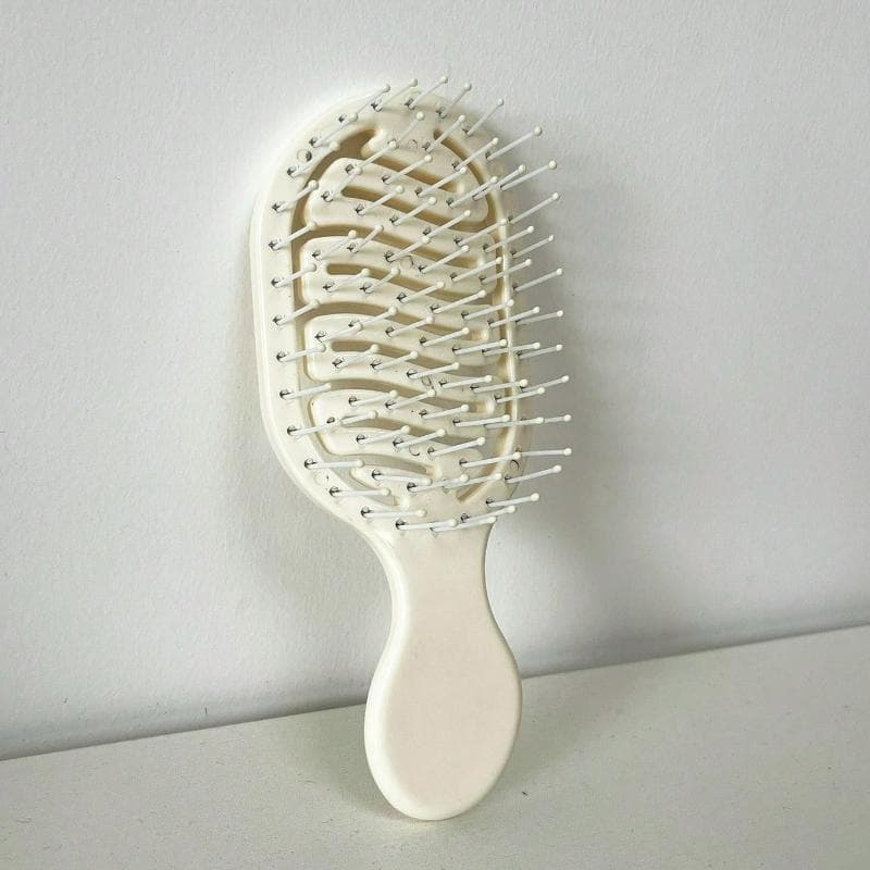 1pc Mini Hollow Portable Styling Comb, Hair Brush, Comb, Hair Tools For Barber Salon Hair Accessories Brushes, Edge Brush Hair Comb white