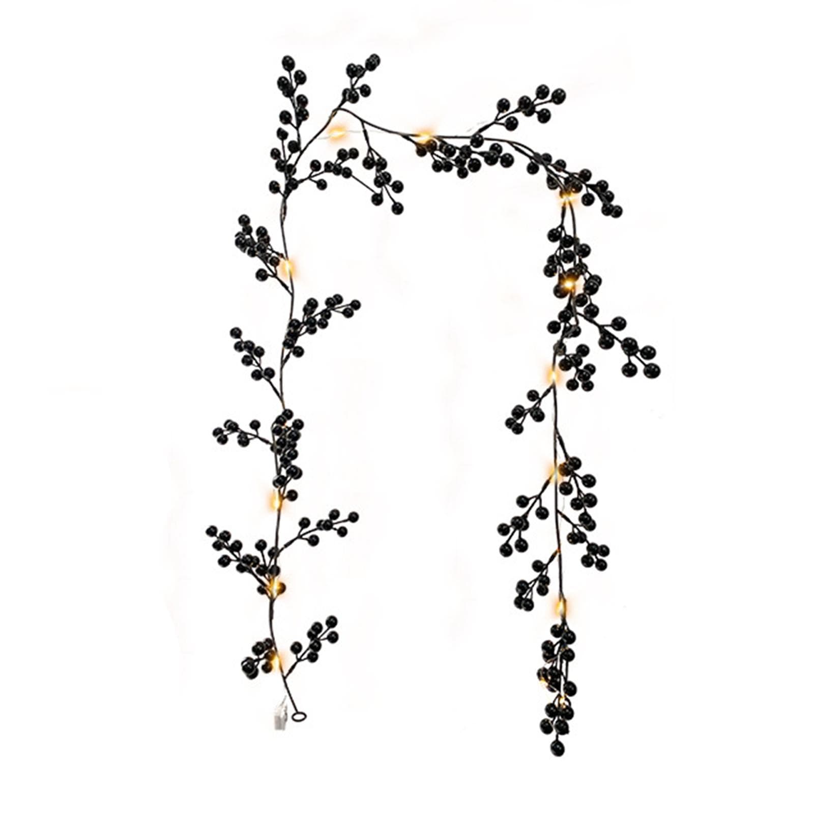 Artificial Berry Rattan with Black Berries Christmas Decoration Rattan for Mantelpiece Stair