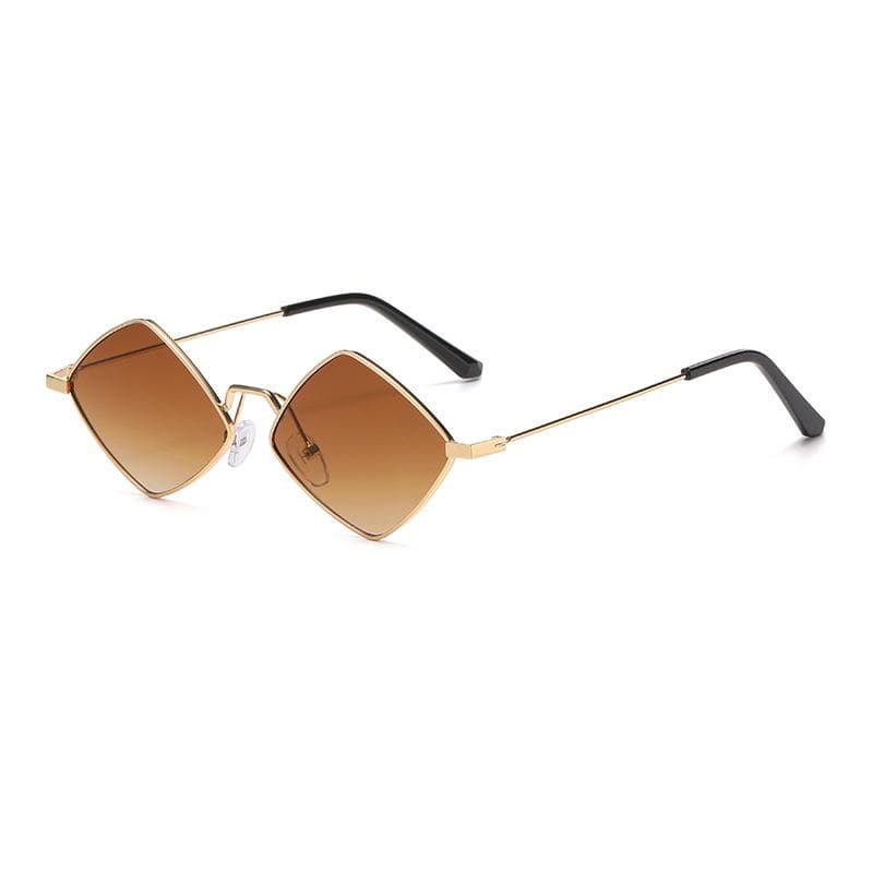 Fashion New Trend Small Frame Metal Sunglasses Hip Hop Style Retro Full Frame Glasses for Men Women as picture