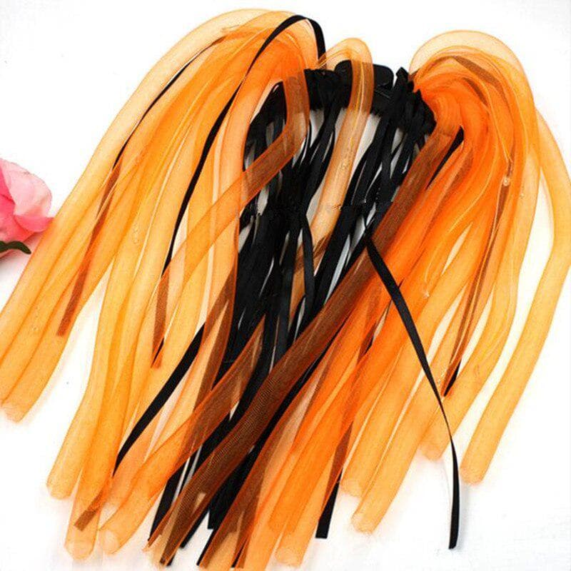 LED Flashing Noodle Hair Headband Kids Adults Light Up Pipe Headwear Halloween Costume orange