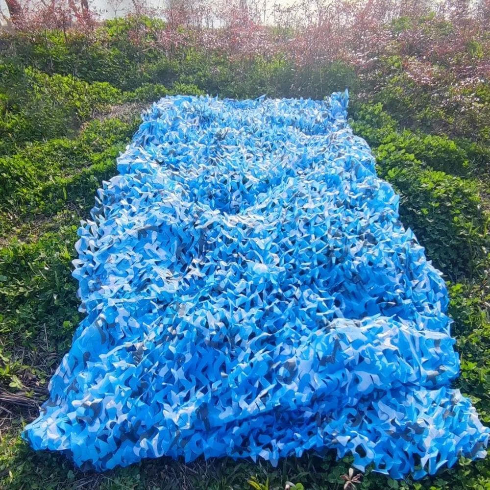 Outdoor Camouflage Net Sun Protection For Camping Shooting Hunting Hide Decoration Green/White/Blue/Khaki 2*3m blue