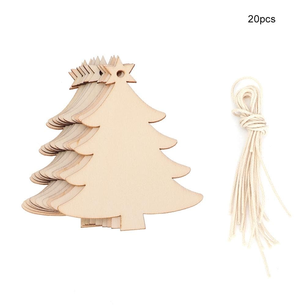 Christmas Ornaments Tree Hanging Tags Pendant Embellishments Crafts Decor(20pcs Christmas Tree)