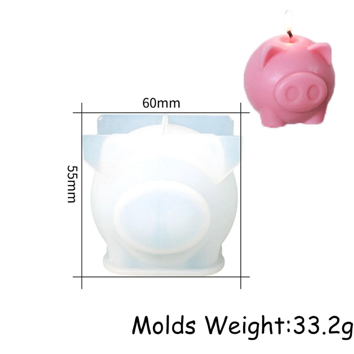 3D Cartoon Pig Candle Silicone Mold New Piggy Soap Resin Plaster Making Tool Desk Decor Gift