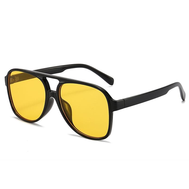 Vintage Oversized Sunglasses Women Retro Big Frame Sun Glasses Female Black Yellow Ins Style Square Oculos De Sol