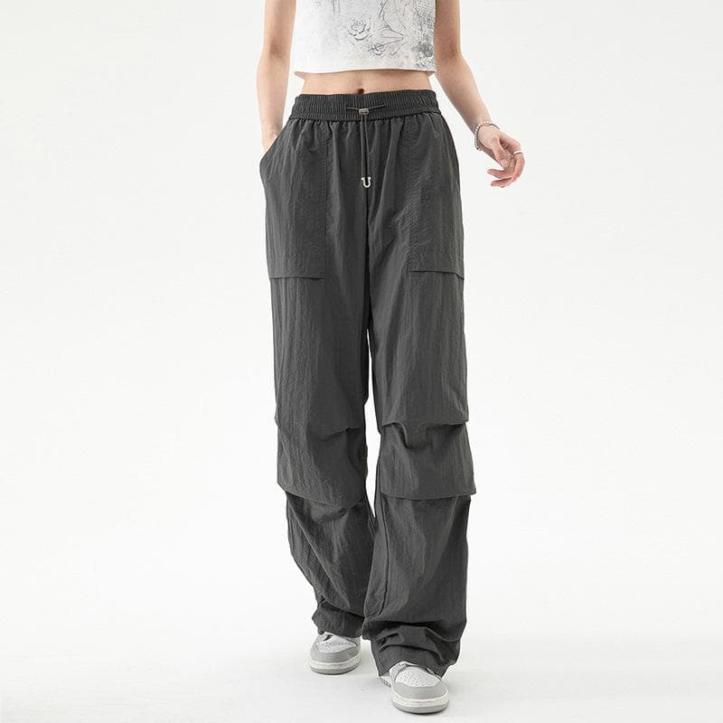 Parachute Arsenal Working Pants Men's Thin Style Youth Sports Charge Pants Women's Straight Spring and Summer Casual Wide Leg Pants 2XL