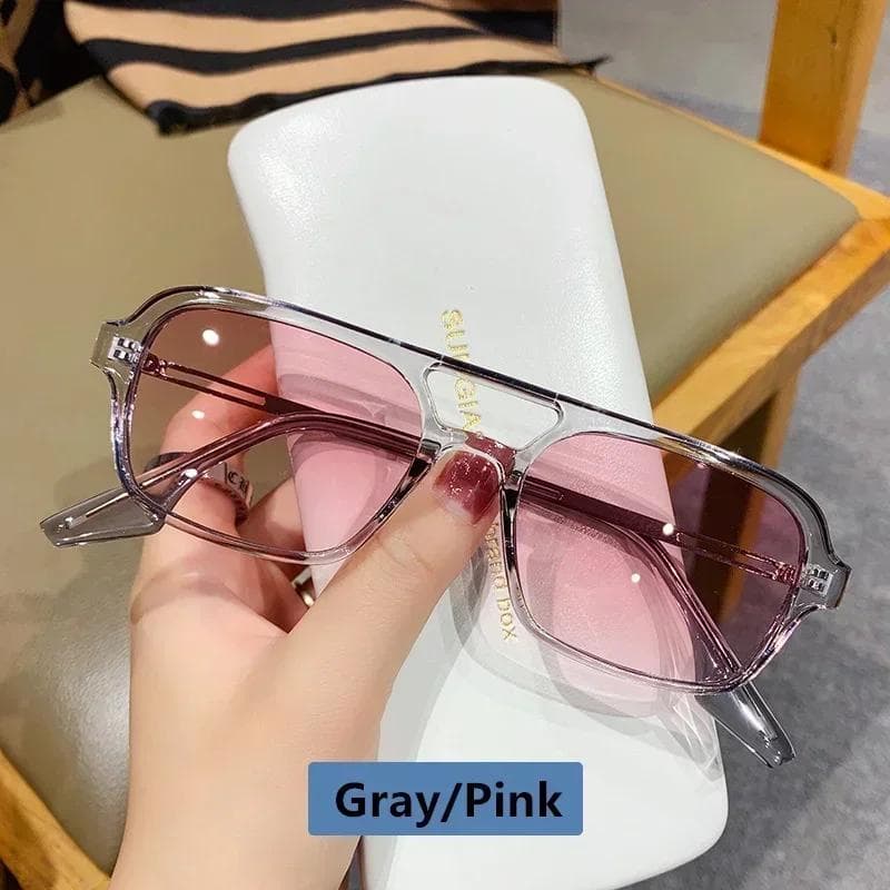 Small Vintage Square Sunglasses Women Designer Retro Leopard Frame Blue Mirror Sun Glasses Fashion Female Oculos De Sol