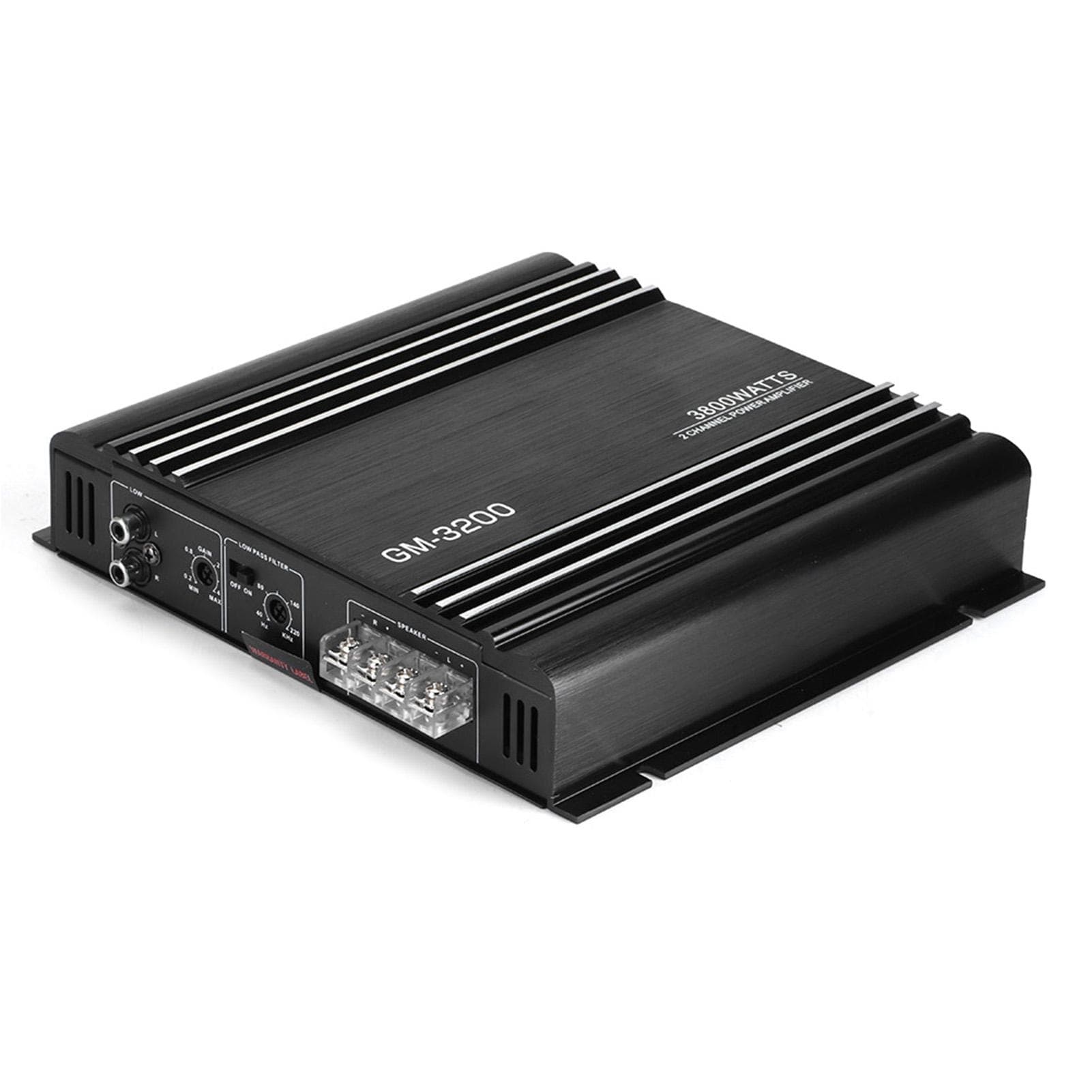 3800W 2 Channel Audio Power Amplifier 12V Black Aluminum Alloy Auto Car Hifi Stereo Amp white