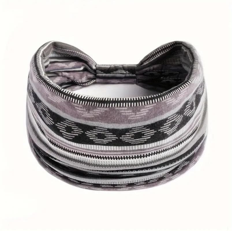 Women's Boho Cotton Printed Headband Sports Band Striped headband A Wide Edge Yoga Headband Soft Hair Band Headdress Bundle Women Girls Hair Band